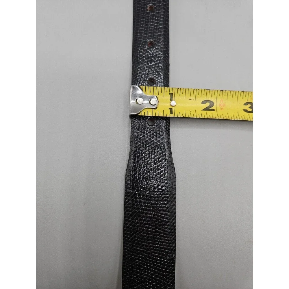 Clint Orms Java Lizard Leather Belt Size 31 Black Brass Handcrafted In USA